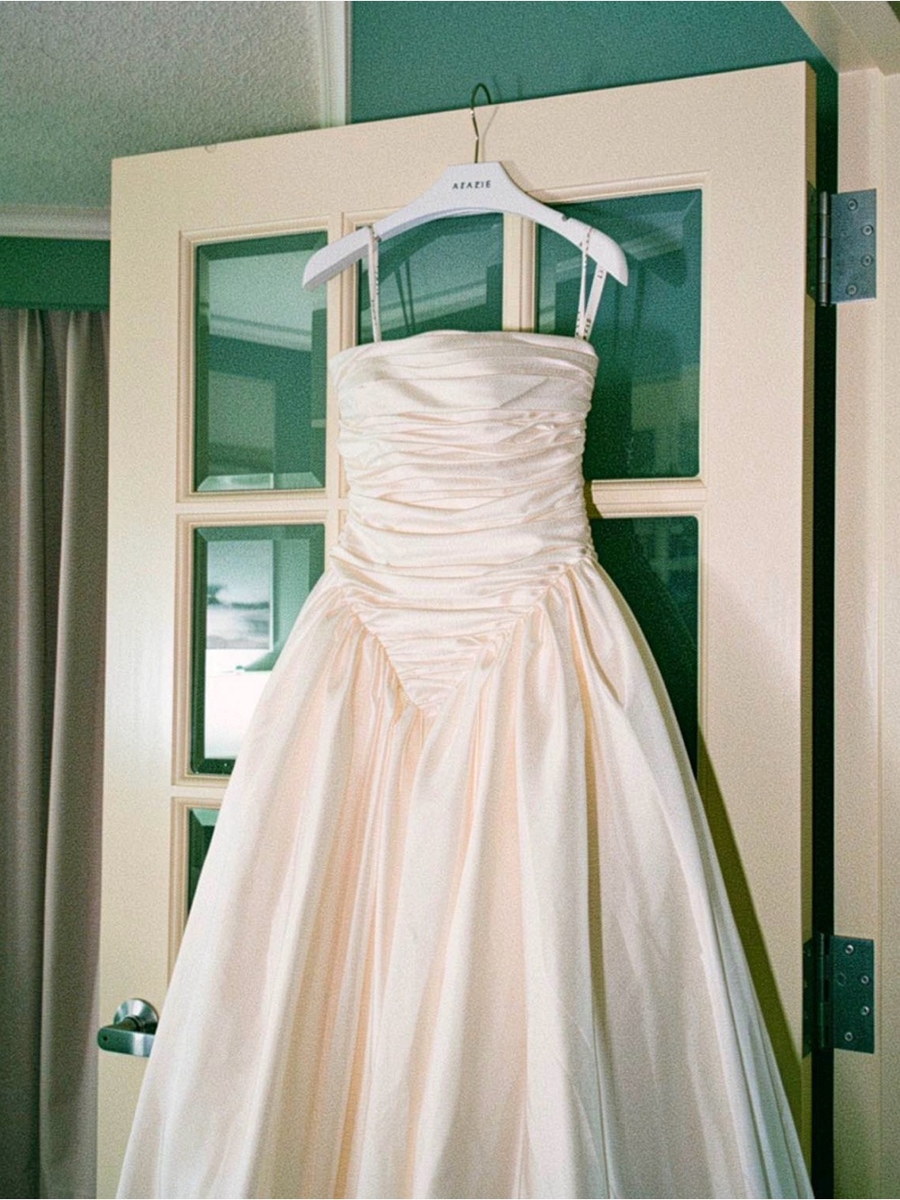 Cream Girls' Ruched Bodice Formal Dress